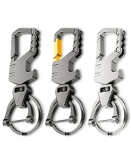 3pcs Heavy Duty Keychain Opener with 2 Keyrings Car Keychains, Multifunctional T