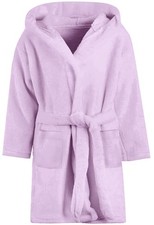 Girls Fleece Hooded Robes Warm Printed Kids Soft Fuzzy Bathrobe Sleepwear