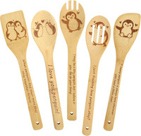 Pinguin Geschenk Holz KochlöFfel 5-Teilig Bambus KüChenhelfer Geschenk