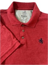 Rugby University Mens Shirt Size M Red Short Sleeve Collared Pullover Polo