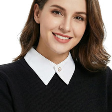 White Detachable Dickey Collar for Women Faux Half Shirt Blouse Insert