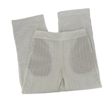 Uniqlo Hana Tajima White Seersucker Wide Leg Pull On Pants M