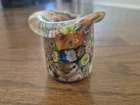 Vintage Murano Venetian Glass Millefiori Toothpick Holder  2.25" Tall