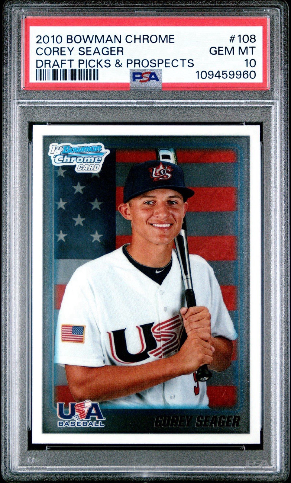 2010 Bowman Chrome Corey Seager Draft Prospects #BDPP108 RC PSA 10