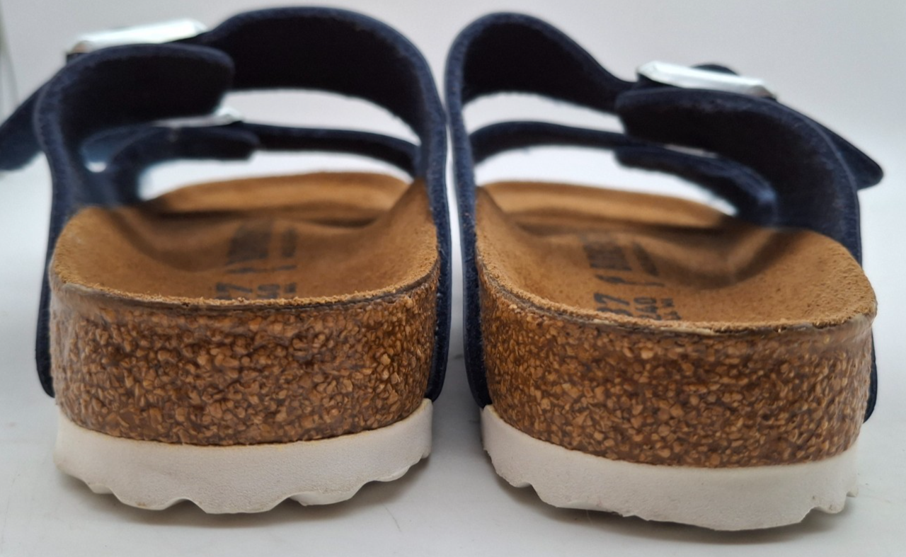 SAOLA SANDALI ARIZONA BIRKENSTOCK BLU NAVY VERNICE SUOLA BIANCA UK 4 5 EUR 37 STRETTI