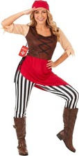 Women s Pirate Costume S - XL Ladies Buccaneer First Mate Wench Lady Halloween