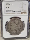 1883-P NGC GOOD 6 $1 MORGAN SILVER DOLLAR (90% silver).we combine shipping