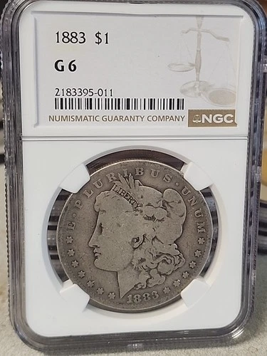 1883-P NGC GOOD 6 $1 MORGAN SILVER DOLLAR (90% silver).we combine shipping