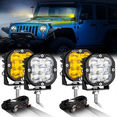 4x AUXBEAM 3'' LED Pods Light Cubes Driving Lights For Off-Road Car SUV Truck