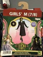 Girls Halloween Costume Wicked Elphaba Shiz Medium 7-8 New