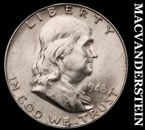 1948-D Silver Franklin Half Dollar - Choice Gem Brilliant Unc  Lustrous  #G8217