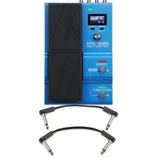 Boss XS-100 Poly Shifter Pitch-shift Pedal with EBS Flat Patch Cables