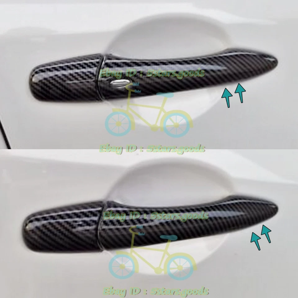 Glossy Carbon Fiber Side Door Handle Cover Trim For 2014-2017 Infiniti QX70 SUV - image 2 of 4