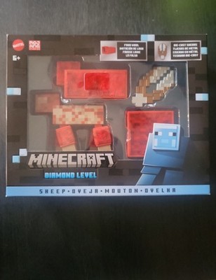 Mattel Minecraft Diamond Level Sheep Action Figure w/ Die-cast Shears Faux Wool