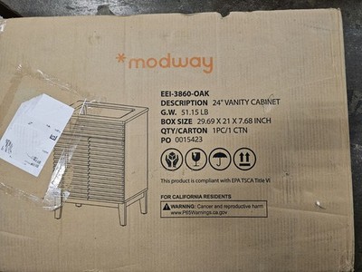MODWAY 24'' Vanity Cabinet Only - Oak - EEI-3860-OAK