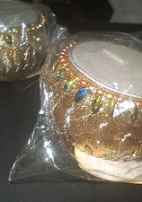  Vintage Set Of Pier 1 Jeweled Tealight Candle Holders New In Package W/Candles 