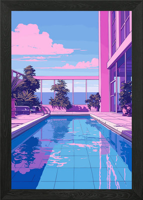 Lofi Rosa Retro Gerahmtes Wandbild Poster Leinwanddruck Bild