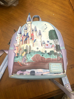 Loungefly Disney Sleeping Beauty Castle Mini Backpack Purple Blue Multicolor
