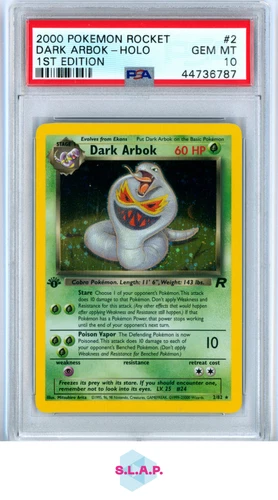 DARK ARBOK HOLO 1ST EDITION POKEMON 2/82 2000 TEAM ROCKET HOLO ENGLISH PSA 10