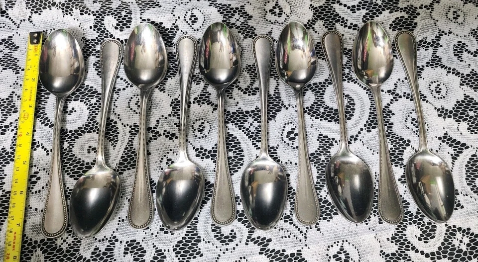 LOT OF 10 ECKO ETERNA JAPAN STAINLESS STEEL BASTILLE "7 3/8"OVAL SOUP SPOONS🍲🥄 - Image 3 of 4