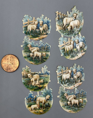 1930s SHEEP Lamb HELLER Miniature Embossed Die Cut Scrap AUSTRIA Antique Farm
