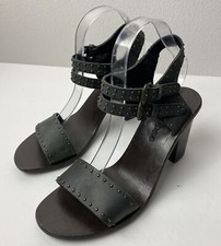 Matisse Women Sally Leather Open Toe Studded Ankle Strap Blue Sandals Size 10