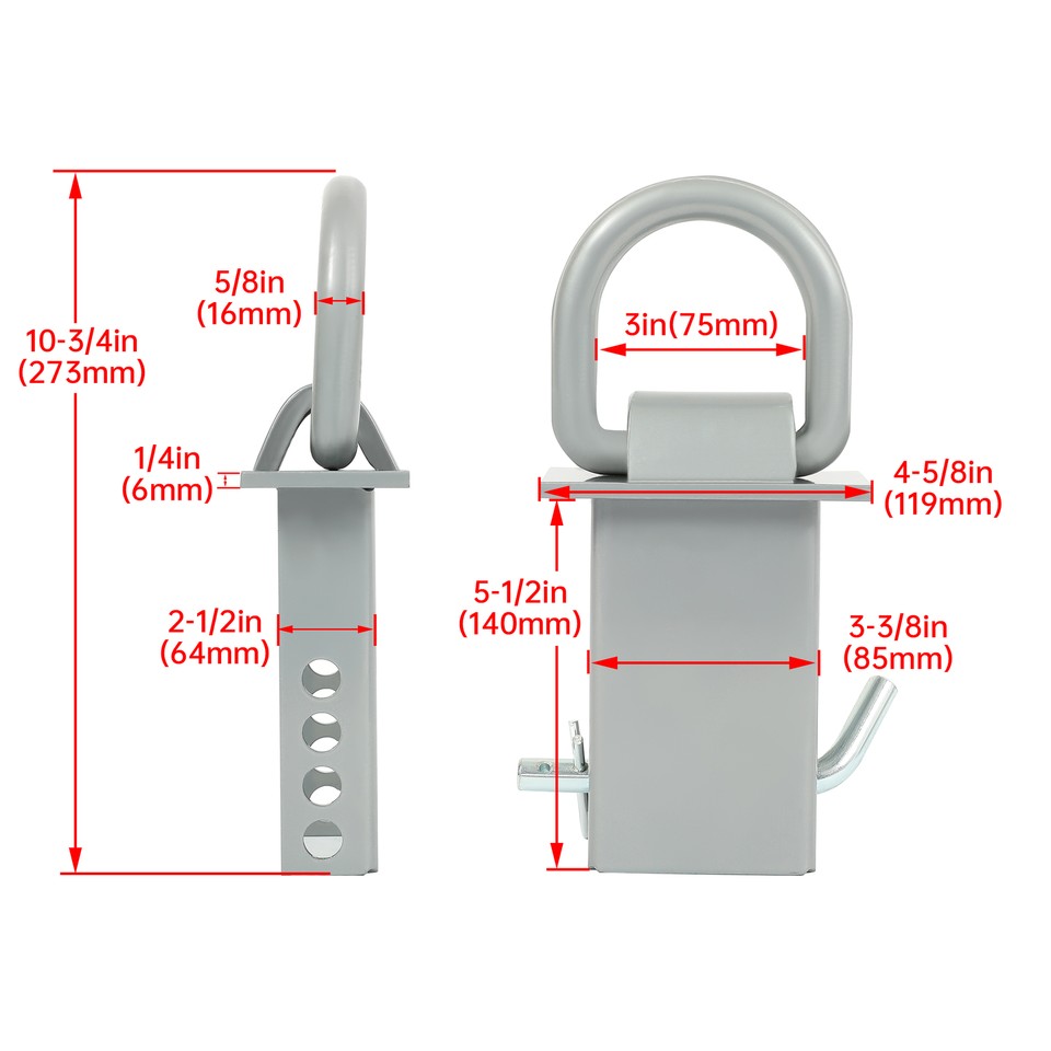 4 Pack Trailer Stake Pocket D Ring Zinc Coated 5400 Lbs Load Limit ...