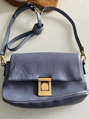 Ecco Crossbody Bag Leather Cornflower Blue Shoulder Handbag