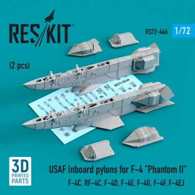 USAF Inboard pylons for F-4 ''Phantom II'' (2 pcs) 1/72 ResKit RS72-0446