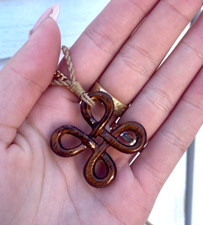 Hawaiian Design Jewelry Genuine Koa Wood Infinity Pendant Choker/Necklace 45044