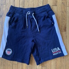 POLO Ralph Lauren Youth Blue USA SHORTS Size Medium 10-12 Navy Red White
