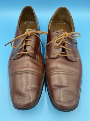 Delli Aldo Men’s Brown Dress Shoes – Size 10 Delli Aldo Shoes Mens Everett 19006 Dress Cap Toe Leather  main image 4