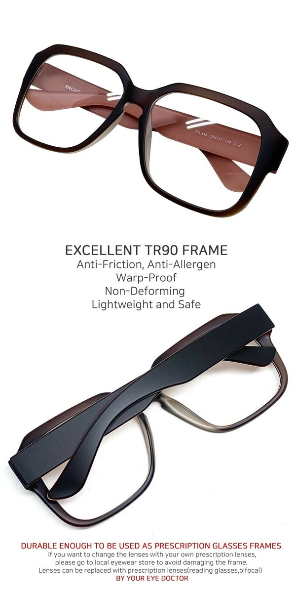 Oversized glasses frames Eye-wear Frame TR90 Non Prescription Eyeglasses