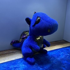 2020 TY'S 9" BLUE & GOLD IN COLORS DRAGON NAMED "SAFFIRE"  PLUSH/STUFFED ANIMAL