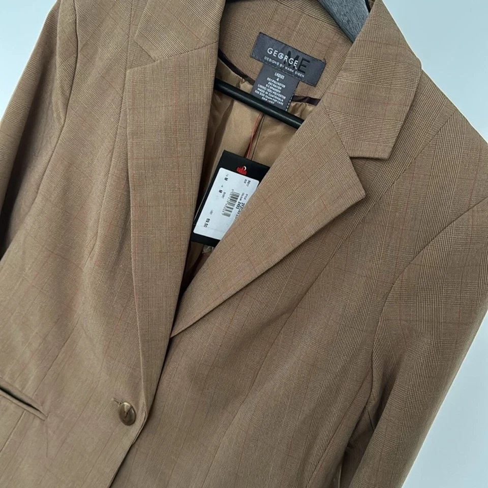 Jaqueta George Me Design by Mark Eisen feminina listrada marrom e vermelha tamanho 4 - Imagem 2 de 4