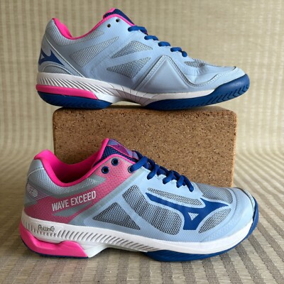 Mizuno Wave Exceed SL Tennis Shoes Womens Size 7 Blue Pink Pickleball Court