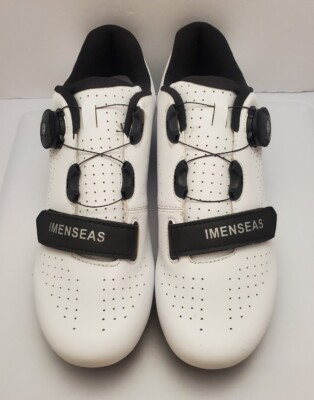 IMENSEAS Men Cycling Shoes Road Mountain Bike Riding White Size