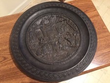 Antique Cast Iron Roman Scene Charger, 19th Century?