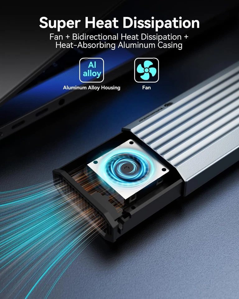 Aluminium USB4 NVMe SSD-Gehäuse 40 Gbit/s PCIe3.0x4 M.2 Gehäuse für Thunderbolt - Bild 3 von 4