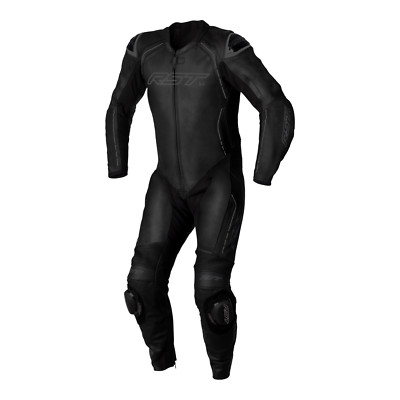 RST S1 CE AAA Rated Leder Motorrad Motorbike Race 1-teilige Anzug schwarz