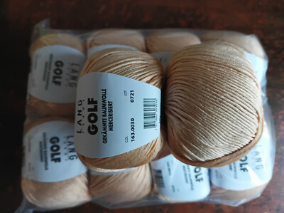 5  x 50 g  Langyarns  Golf  Baumwolle  Col. 30 hell lachs