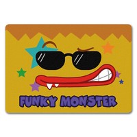 Funky Monster FußMatte In 35X50 Cm Ohne Rand Mit Coolem Gesicht