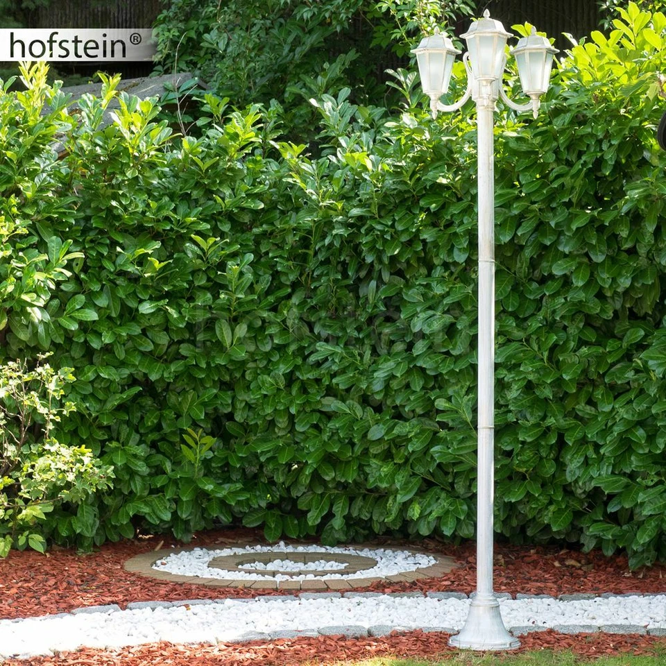 Aussen Steh Leuchten Kandelaber weiß Gold Garten Wege Lampen Milchglas Laterne - Bild 4 von 4