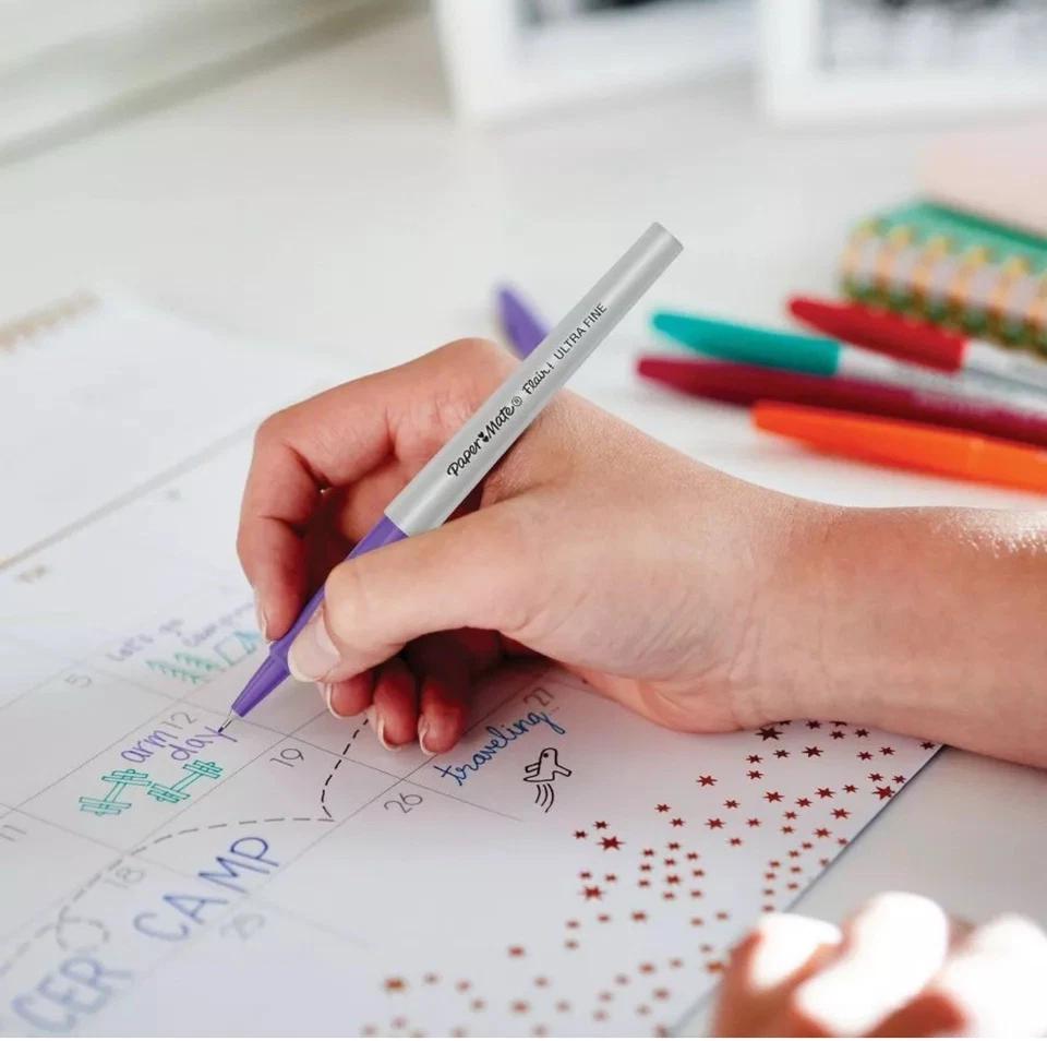 Plumas de punta de fieltro Paper Mate Flair 24pk 4 puntas estilos multicolor regalo Foto 4 de 4