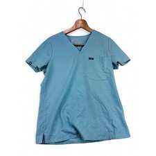 FIGS Women's V-Neck Short Sleeve Scrub Top S Light Blue