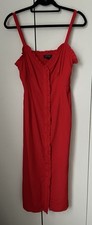 Topshop red Midi Dress, Size 12, BNWT, RRP £36