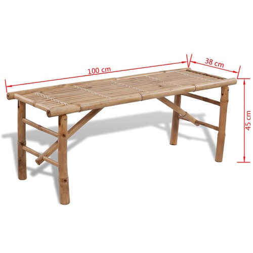 3 Tlg.Picknicktisch mit Sitzbänken Biertisch Bänk Gartenbank Bambus Tisch Set - Bild 7 von 7