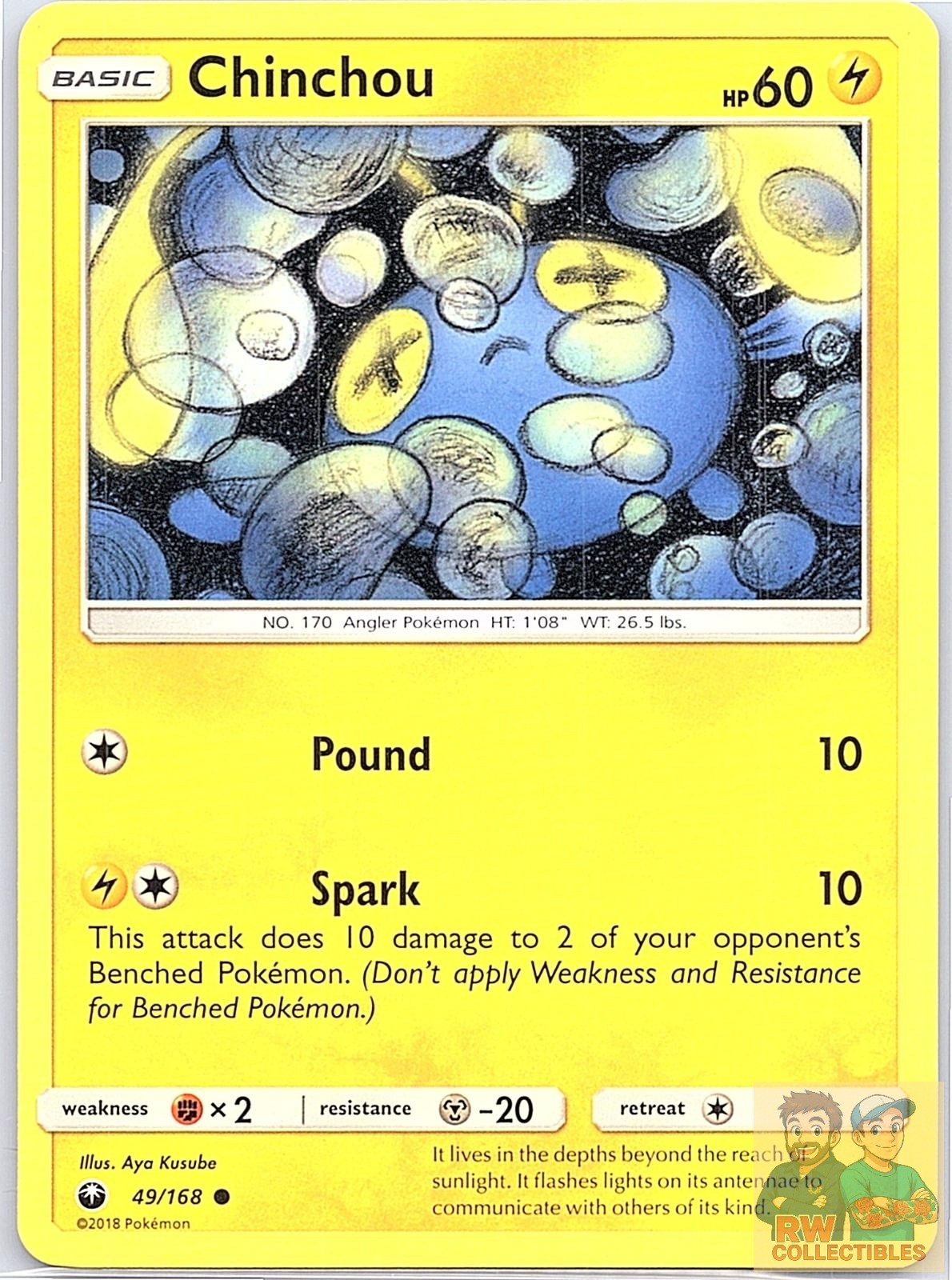 Chinchou 49/168 Common Celestial Storm Pokemon Near Mint