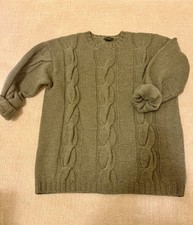 VINTAGE J Crew Wool Cable Knit Sweater Mens Olive Fisherman Oarsman Icon Men s