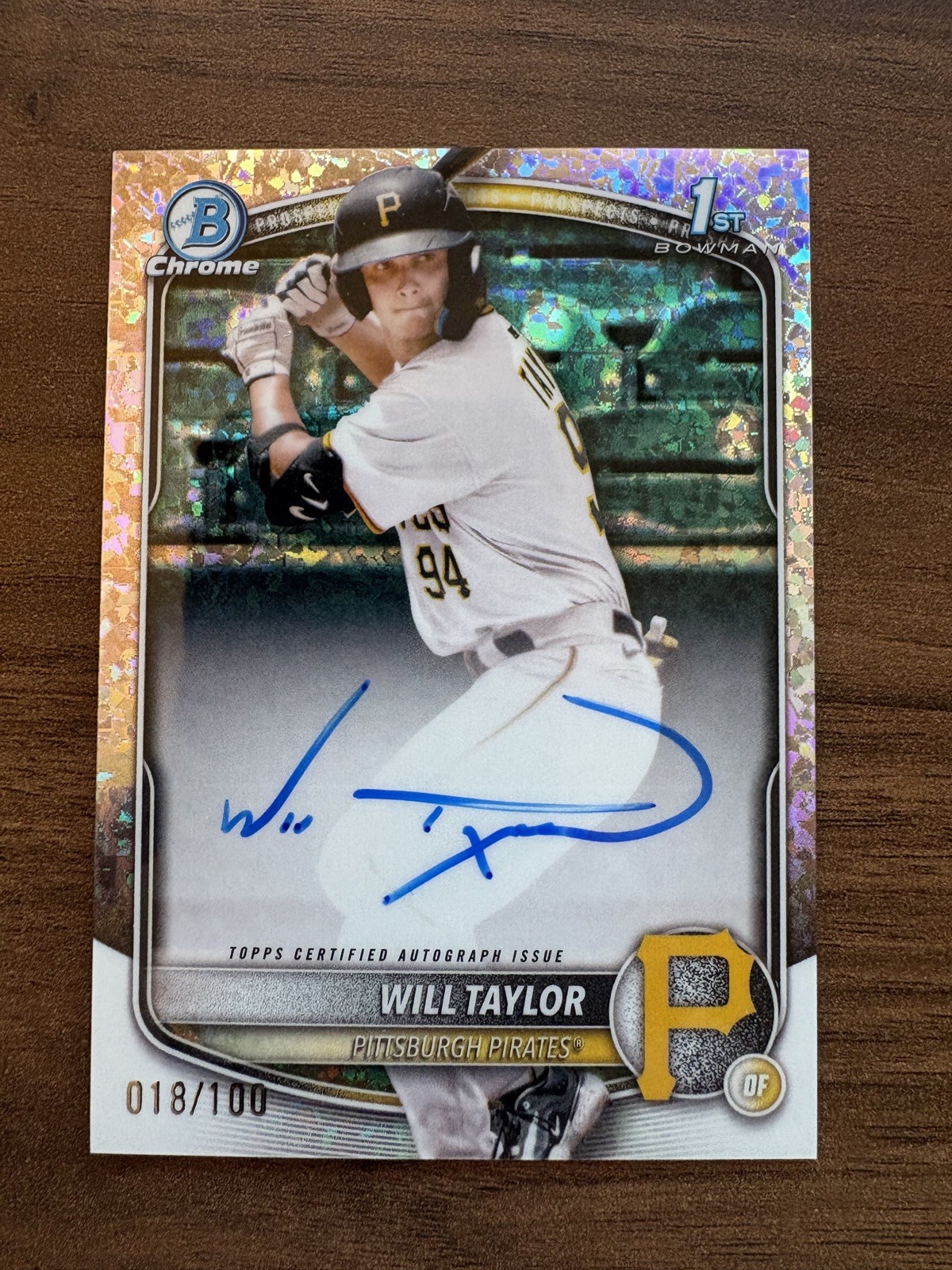 2025 Bowman Chrome Baseball Will Taylor 1st Mini Diamond Refractor Auto /100